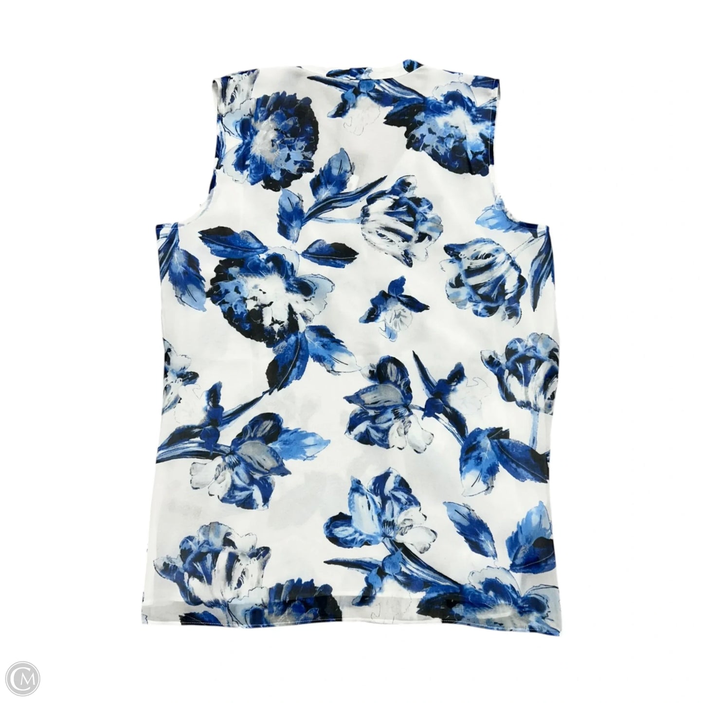 Top Sleeveless Designer By Karl Lagerfeld In Blue & White, Size: S