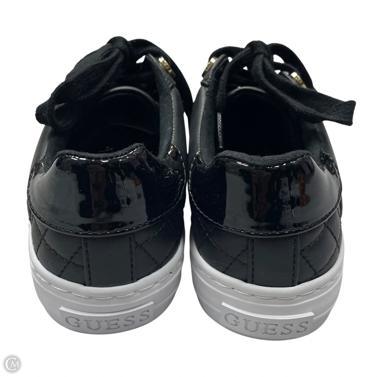 Shoes Sneakers By Guess In Black & Gold, Size: 5