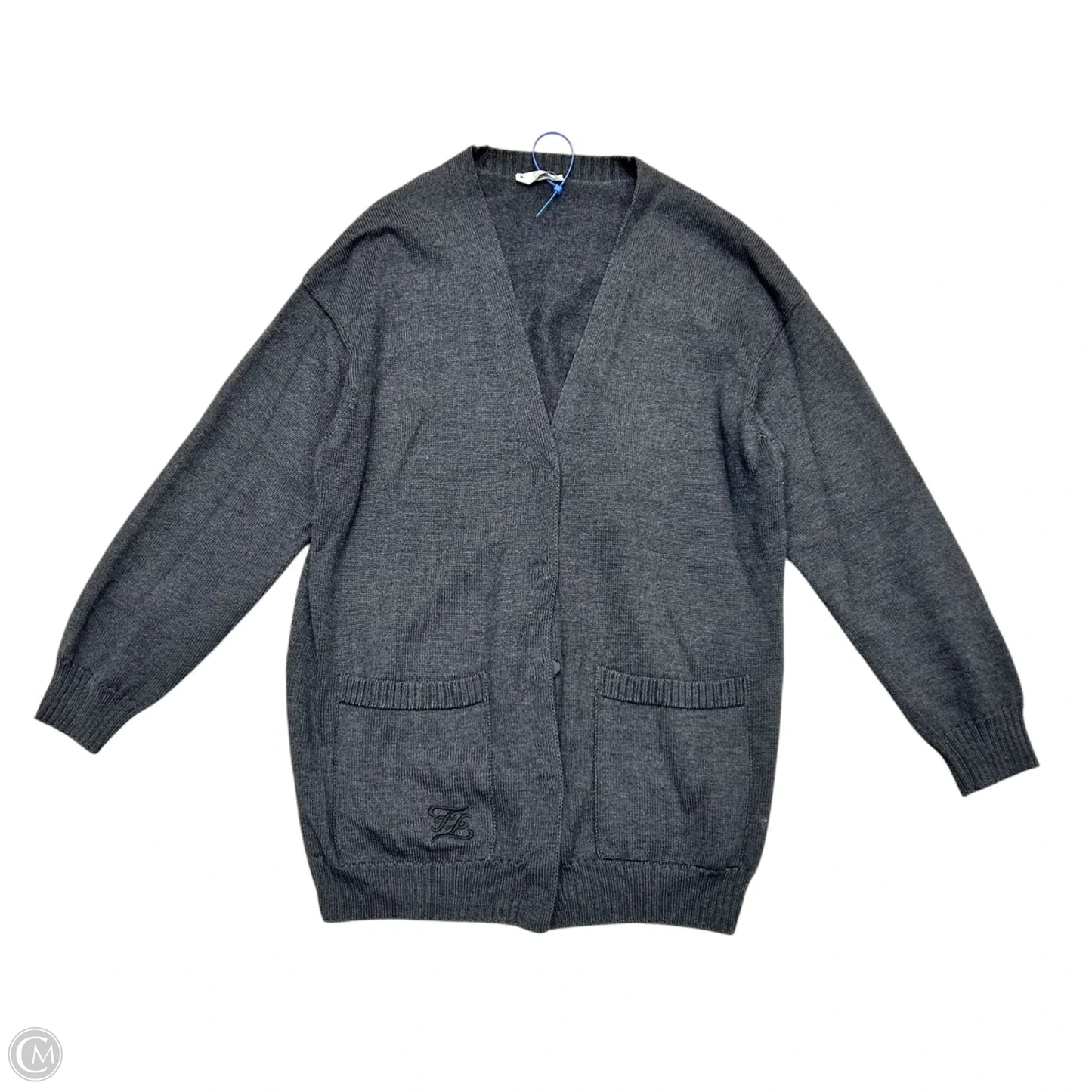 Sweater Cardigan Luxury Designer By Fendi In Grey, Size: S