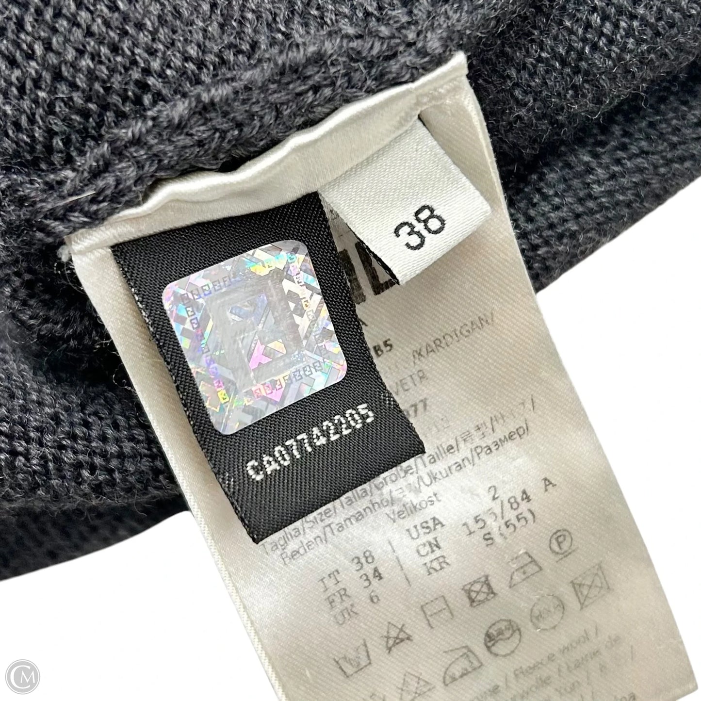 Sweater Cardigan Luxury Designer By Fendi In Grey, Size: S