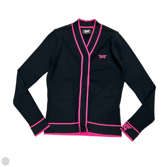 Sweater Cardigan By Pxg In Black & Pink, Size: Xs