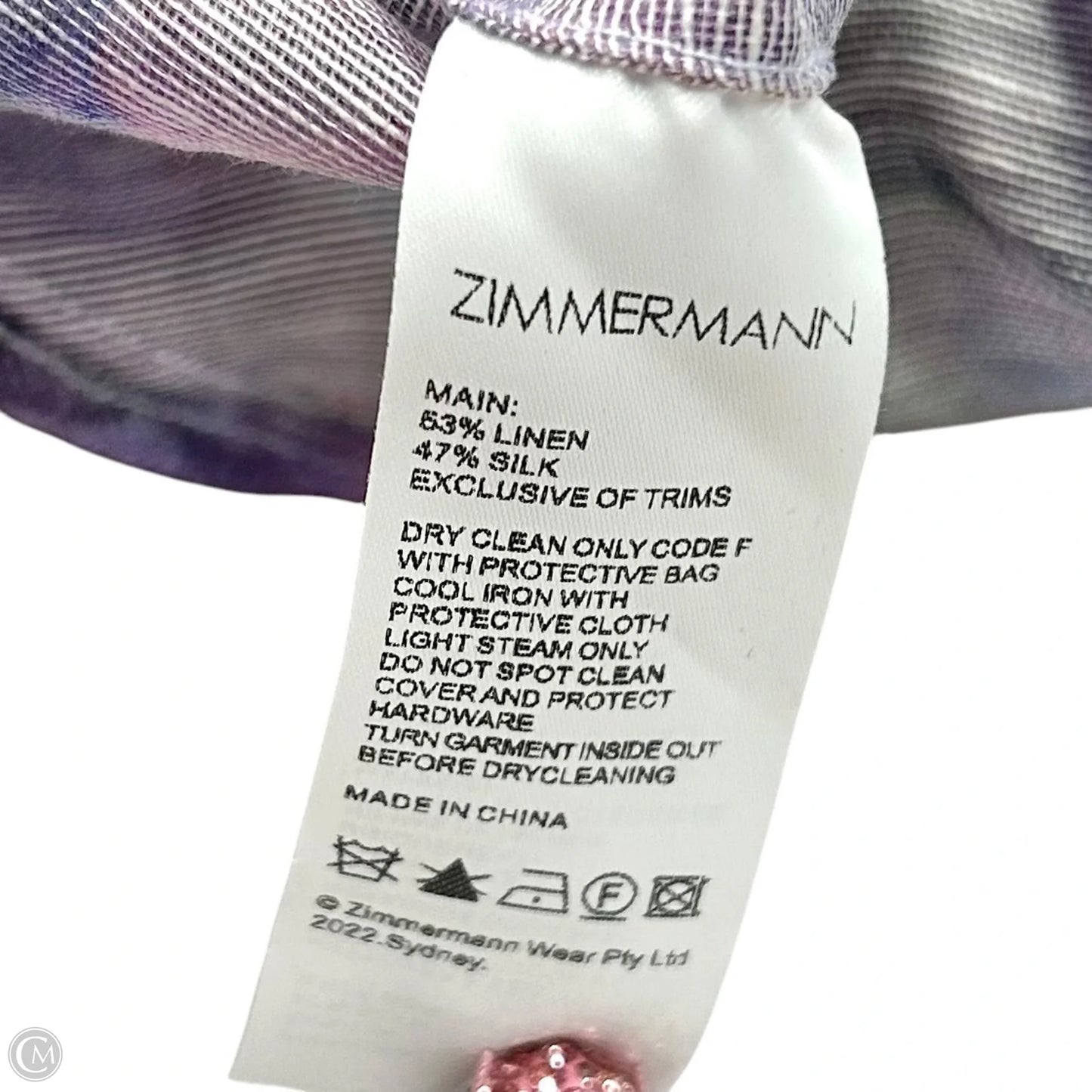 Dress Party Short By Zimmermann In Purple, Size: Xs