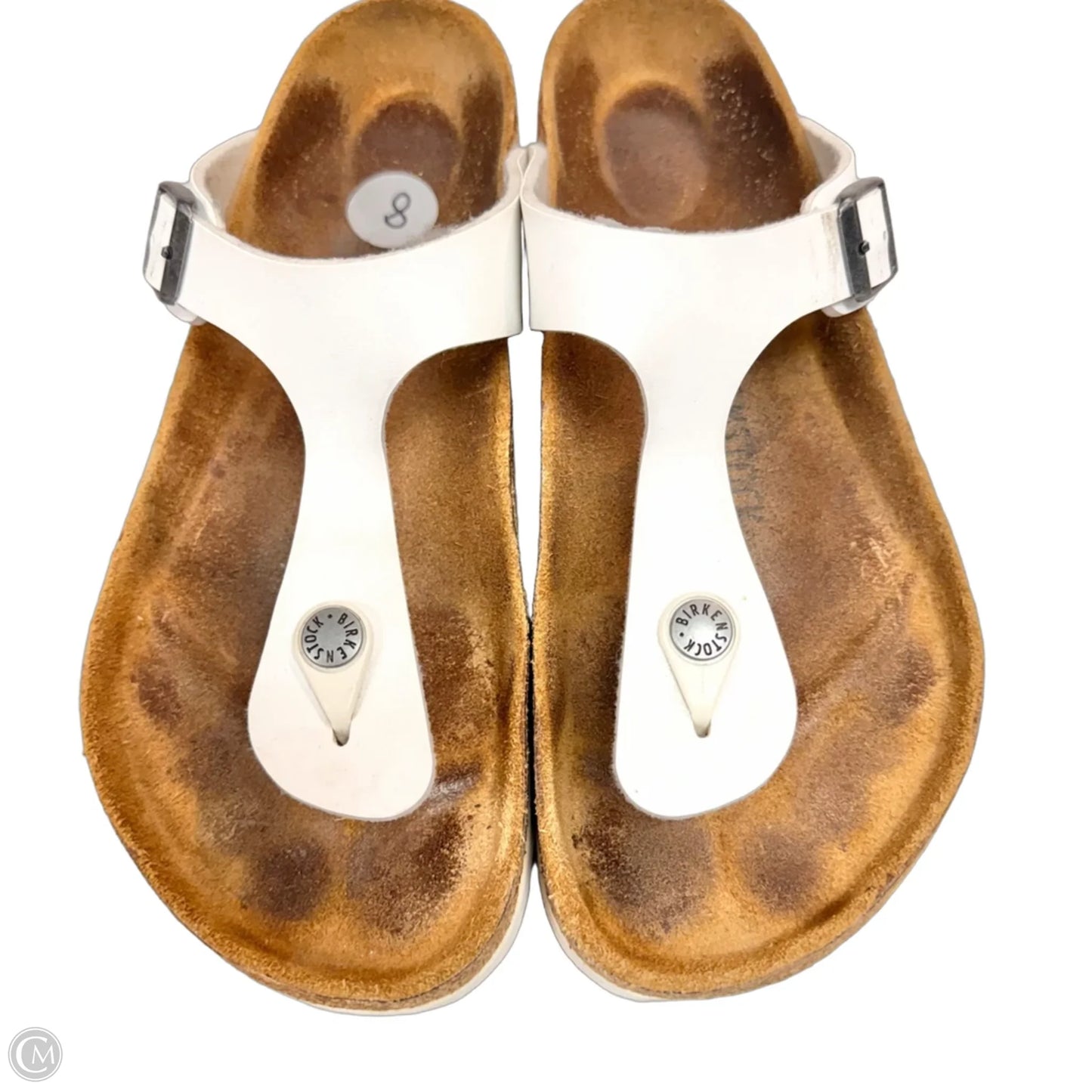Sandals Flats By Birkenstock In White, Size: 8