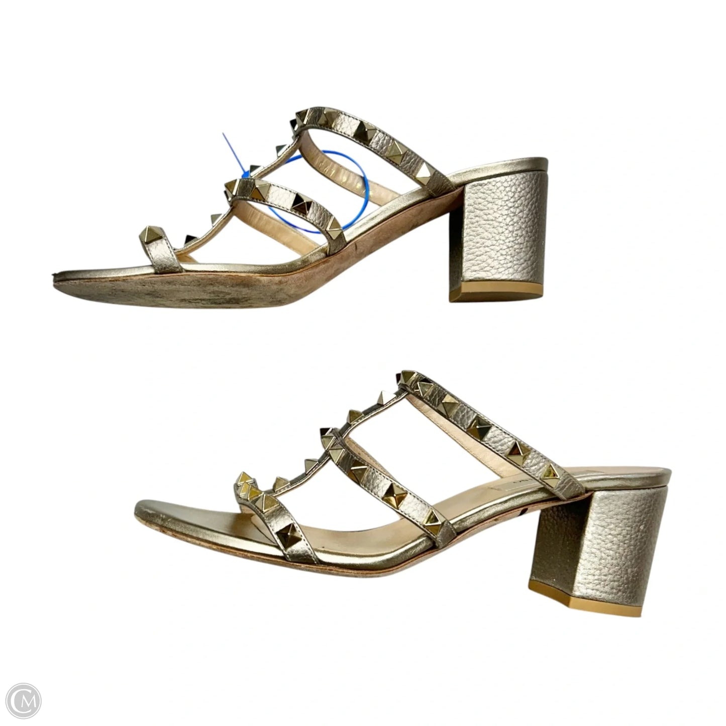 Sandals Luxury Designer By Valentino-garavani In Gold, Size: 7