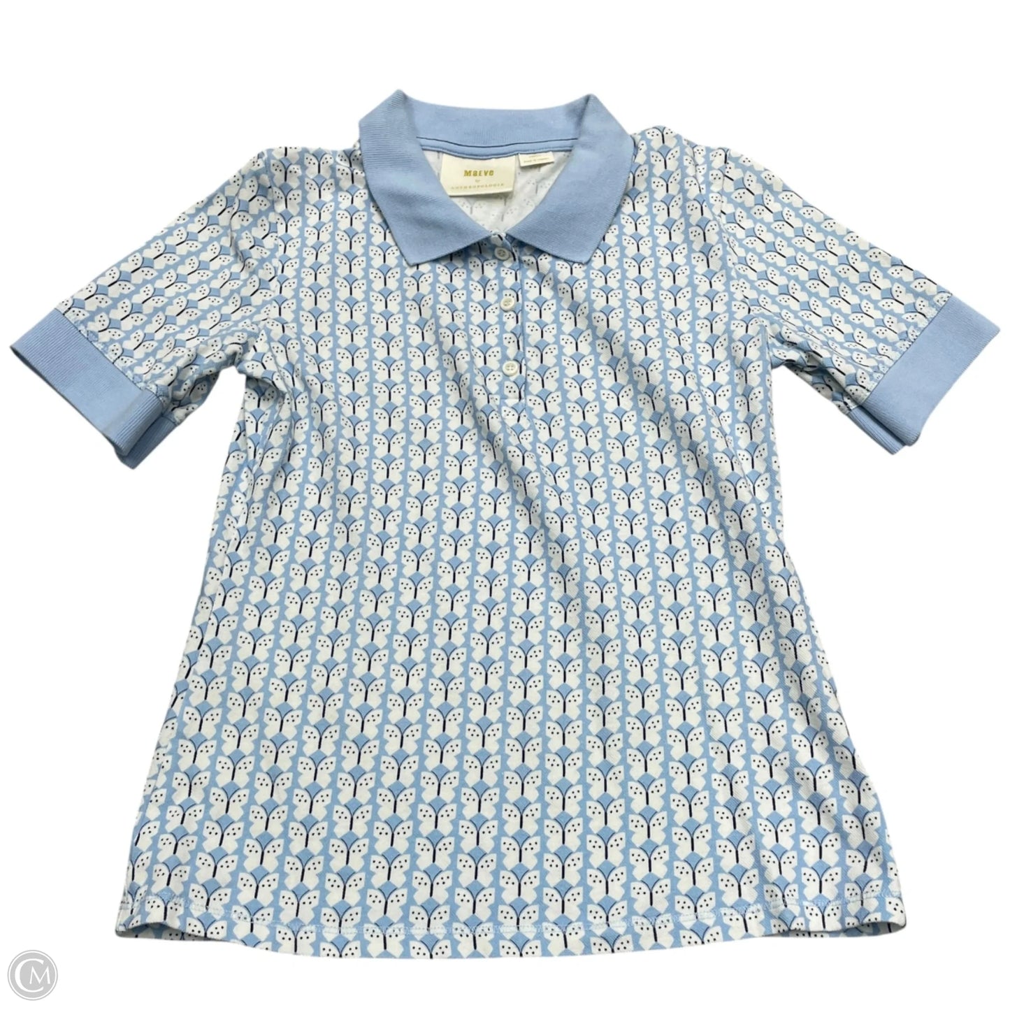 Top Short Sleeve By Maeve In Blue & White, Size: Xs