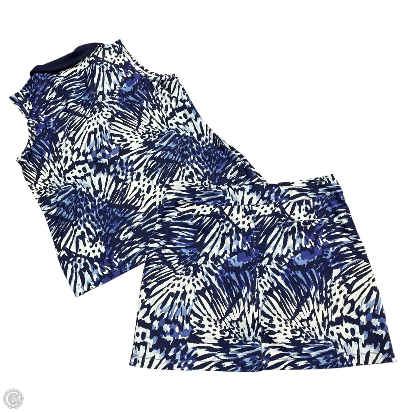 Skort 2pc Set By Coral Bay In Blue & White, Size: L