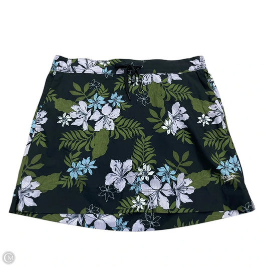 Athletic Skort By Speedo In Floral Print, Size: L