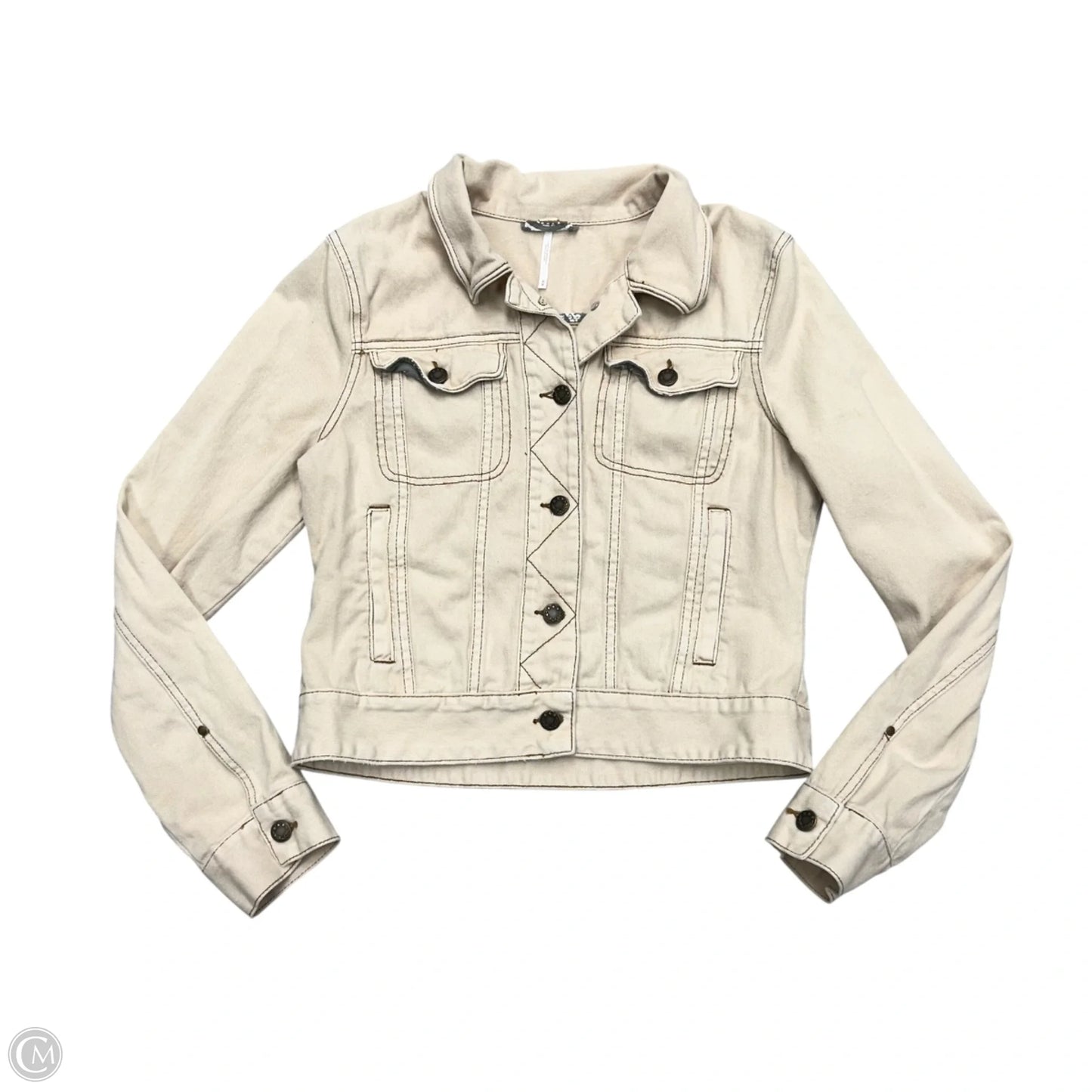 Jacket Denim By Free People In Tan, Size: M