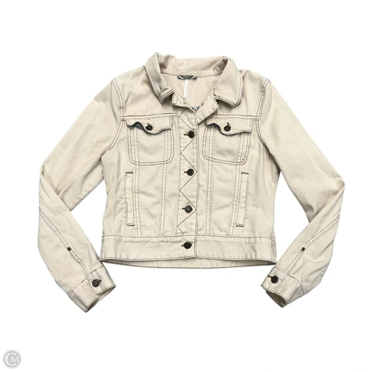 Jacket Denim By Free People In Tan, Size: M