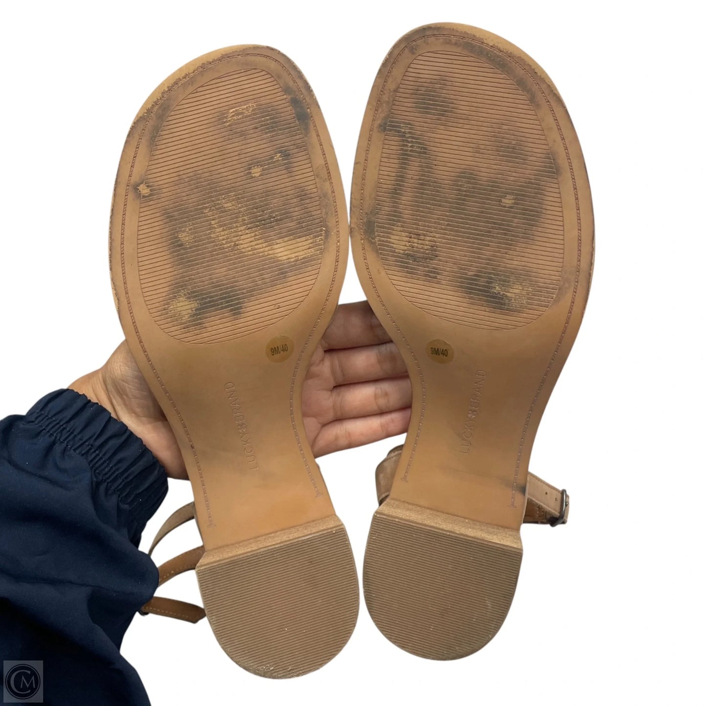 Sandals Heels Block By Lucky Brand In Tan, Size: 9