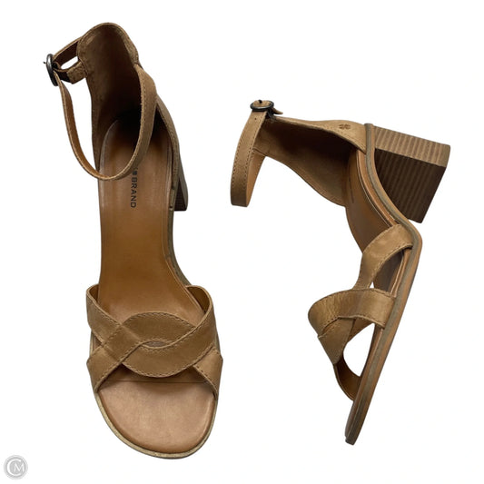Sandals Heels Block By Lucky Brand In Tan, Size: 9