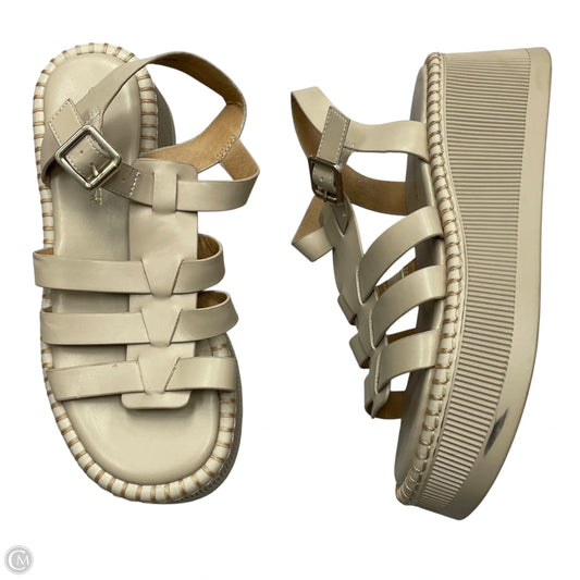 Sandals Heels Platform By Crown Vintage In Cream, Size: 9