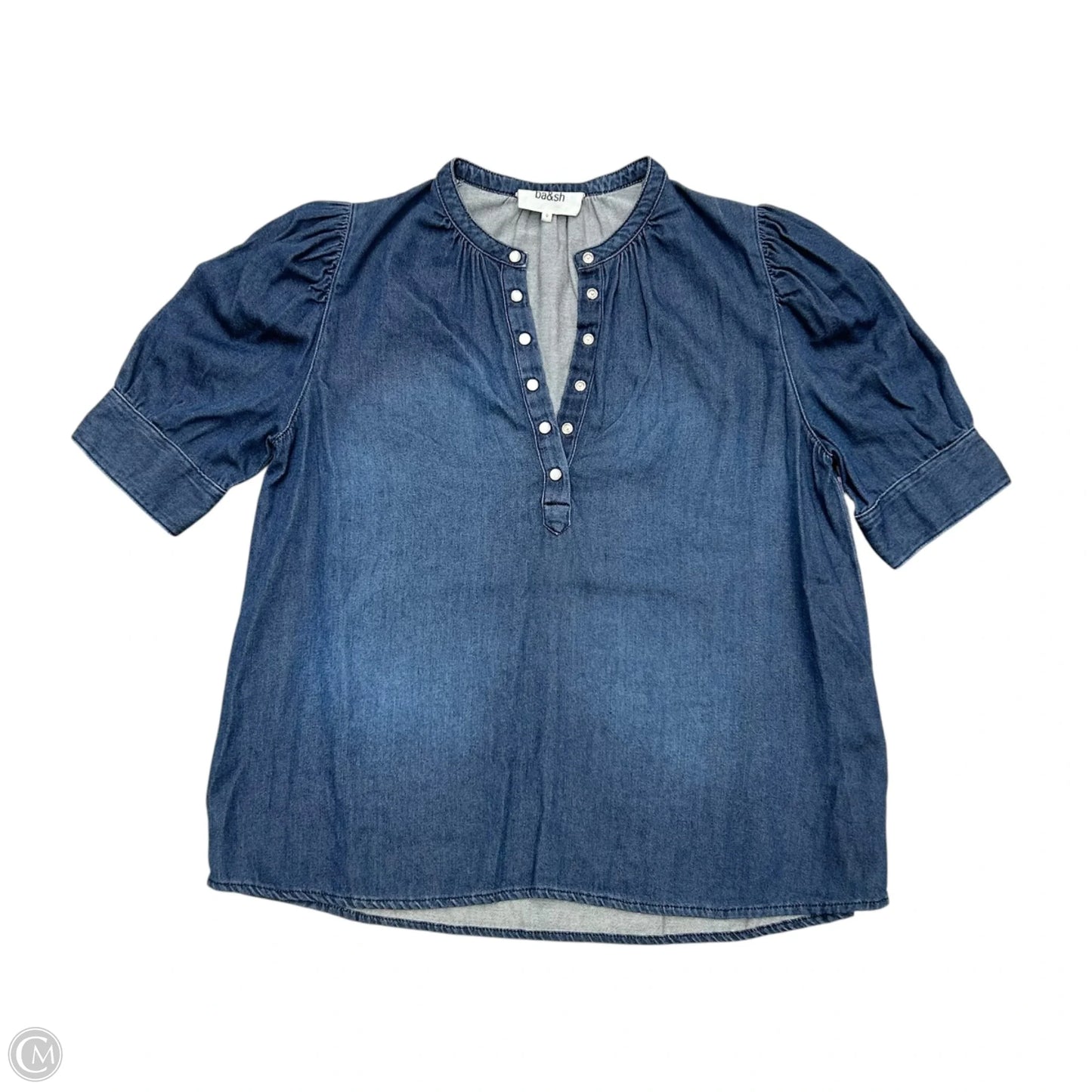 Top Short Sleeve By Ba&sh In Blue Denim, Size: Xs