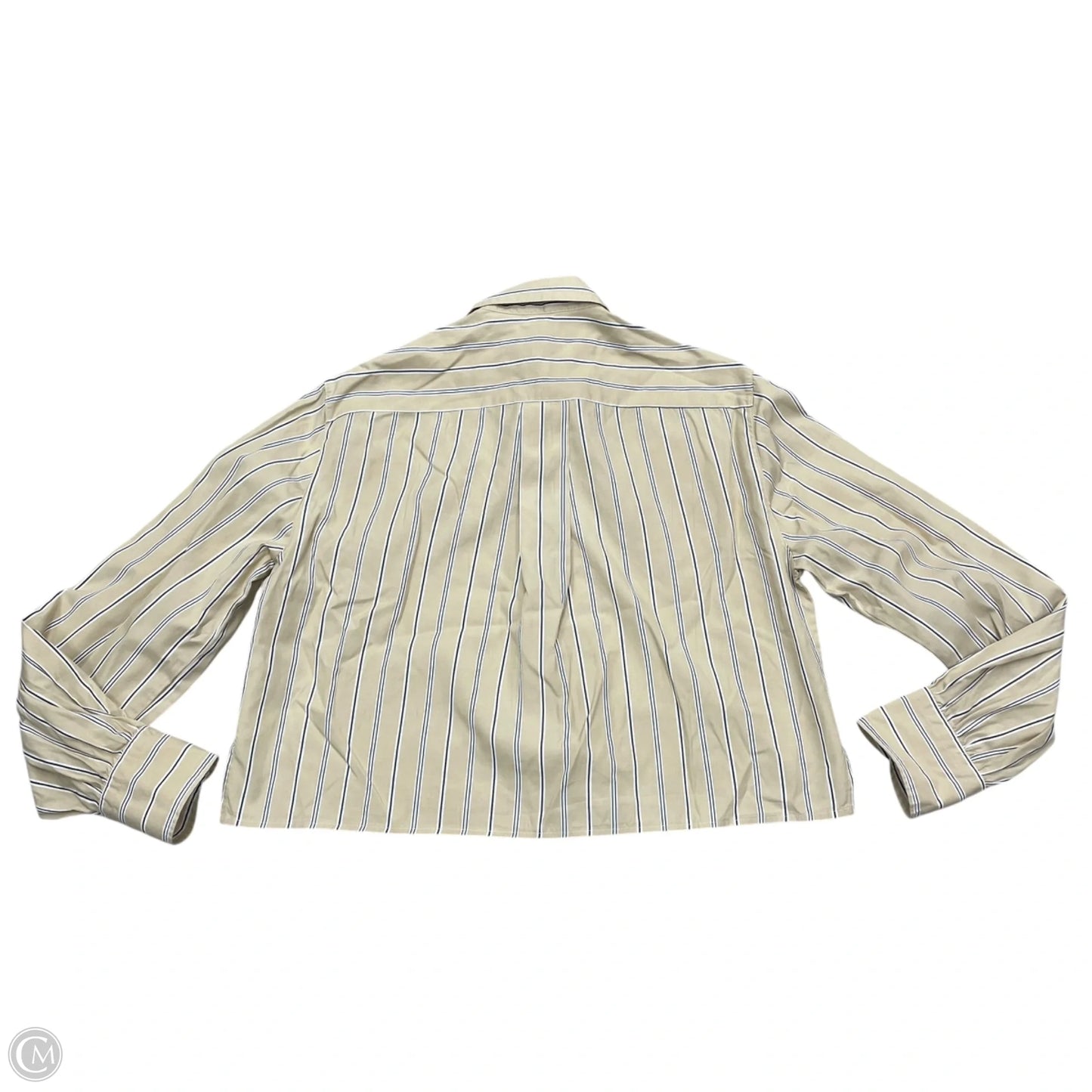 Blouse Long Sleeve By Rag And Bone In Tan & White, Size: S