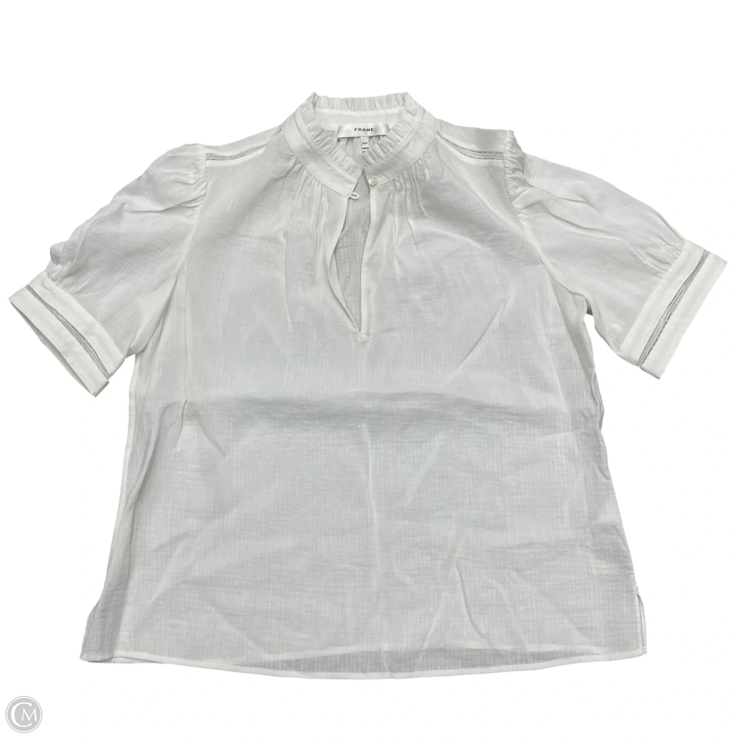 Top Short Sleeve By Frame In White, Size: M