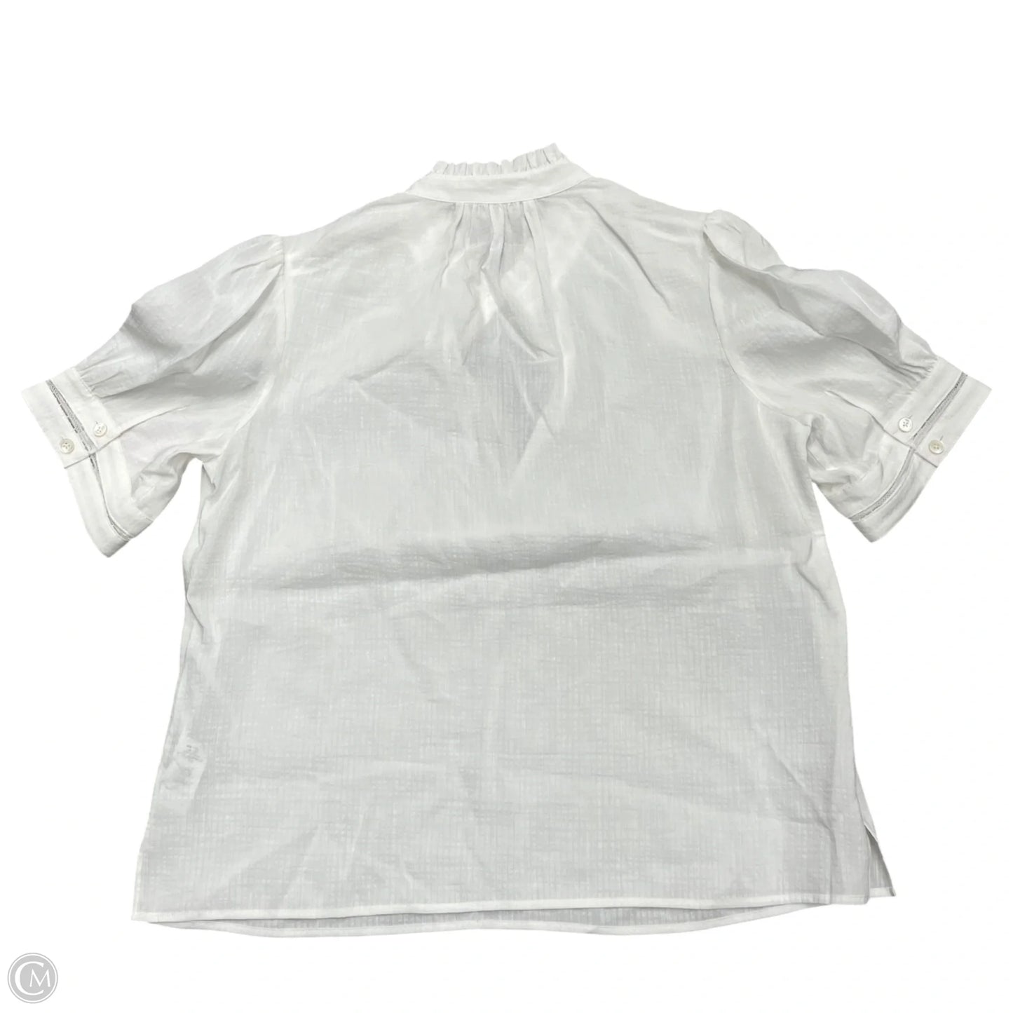 Top Short Sleeve By Frame In White, Size: M