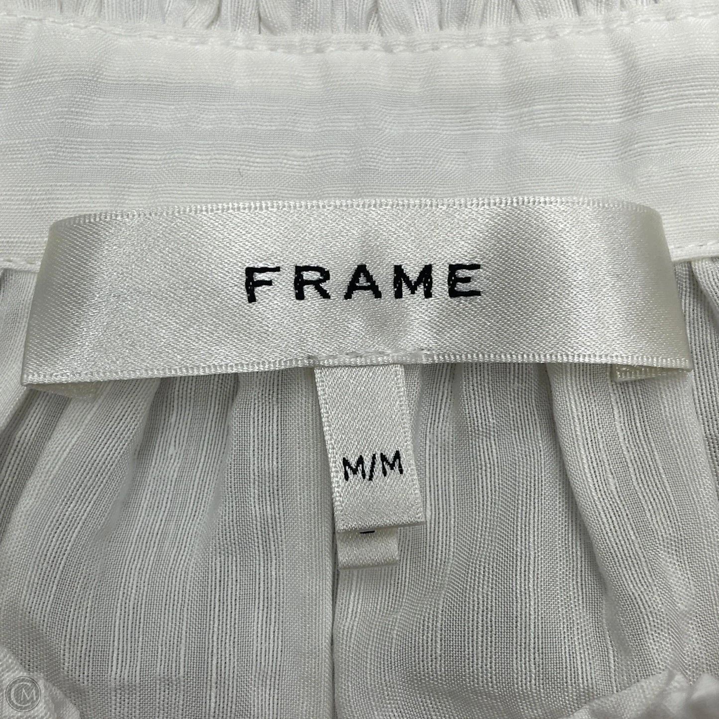 Top Short Sleeve By Frame In White, Size: M