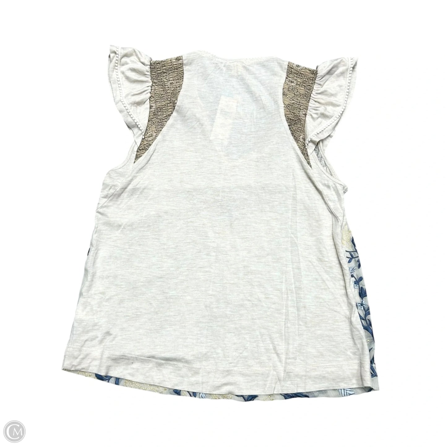 Top Short Sleeve By Tiny In Blue & Cream, Size: Xxs