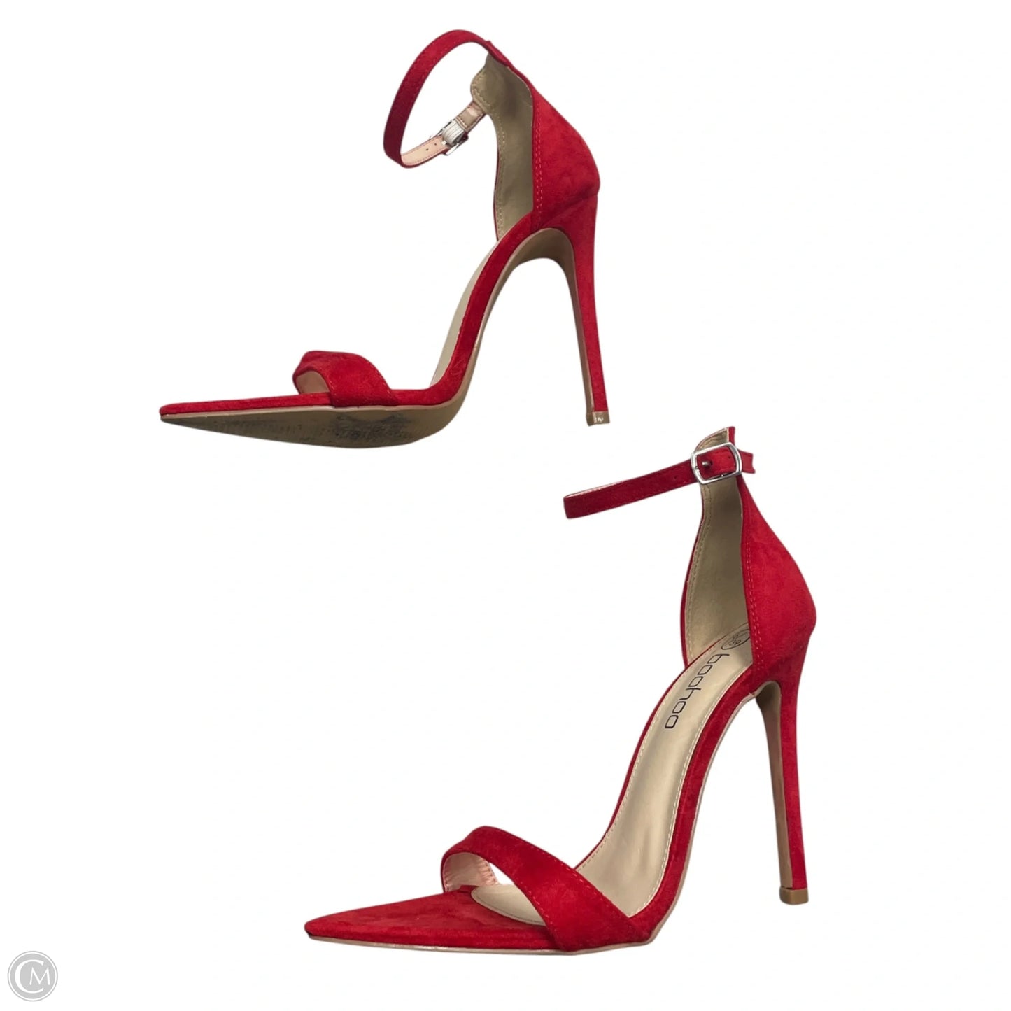 Sandals Heels Stiletto By Boohoo Boutique In Red, Size: 9
