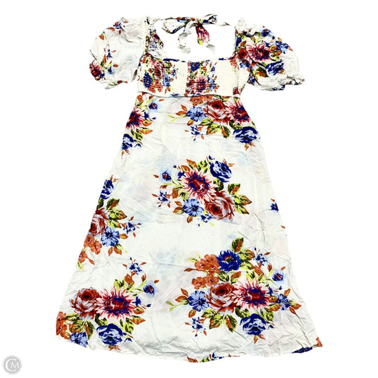 Dress Casual Midi By Anthropologie In Floral Print, Size: S