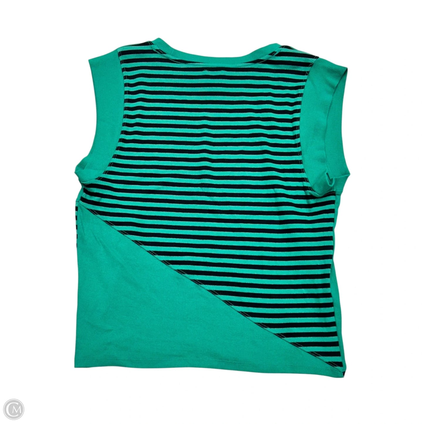 Top Short Sleeve By Maeve In Black & Green, Size: L