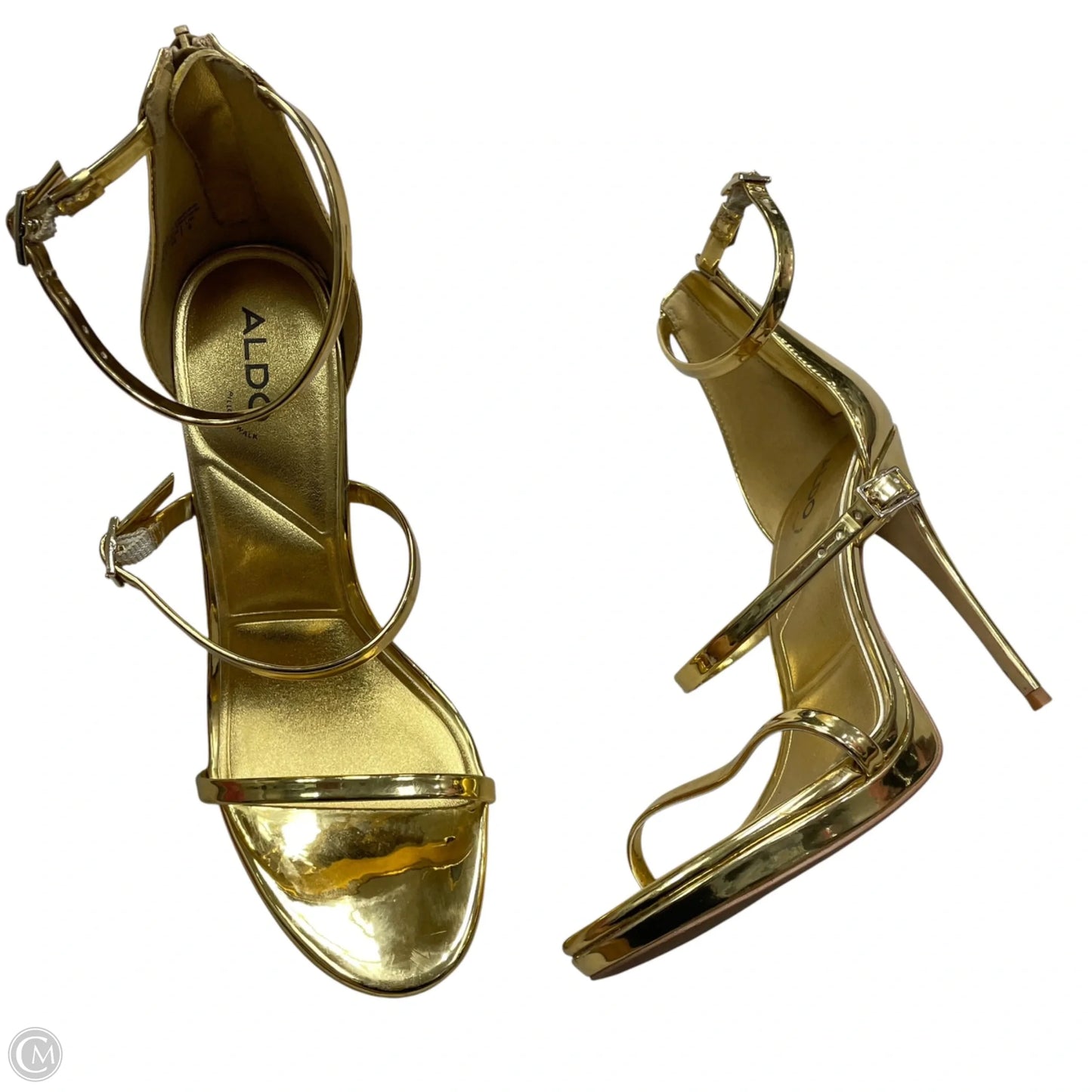 Shoes Heels Stiletto By Aldo In Gold, Size: 8.5