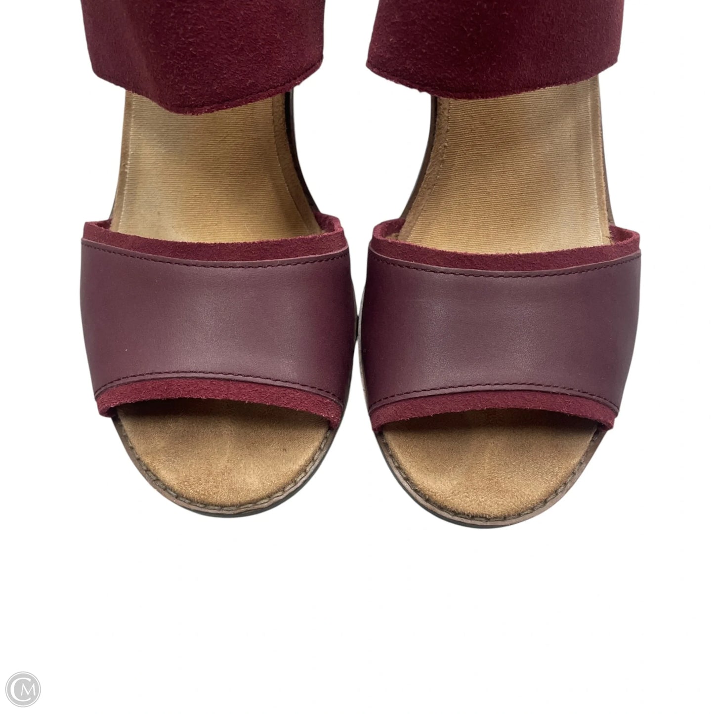 Sandals Heels Block By Toms In Maroon, Size: 12