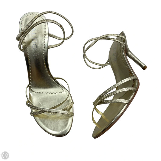 Sandals Heels Kitten By Aldo In Gold, Size: 7.5