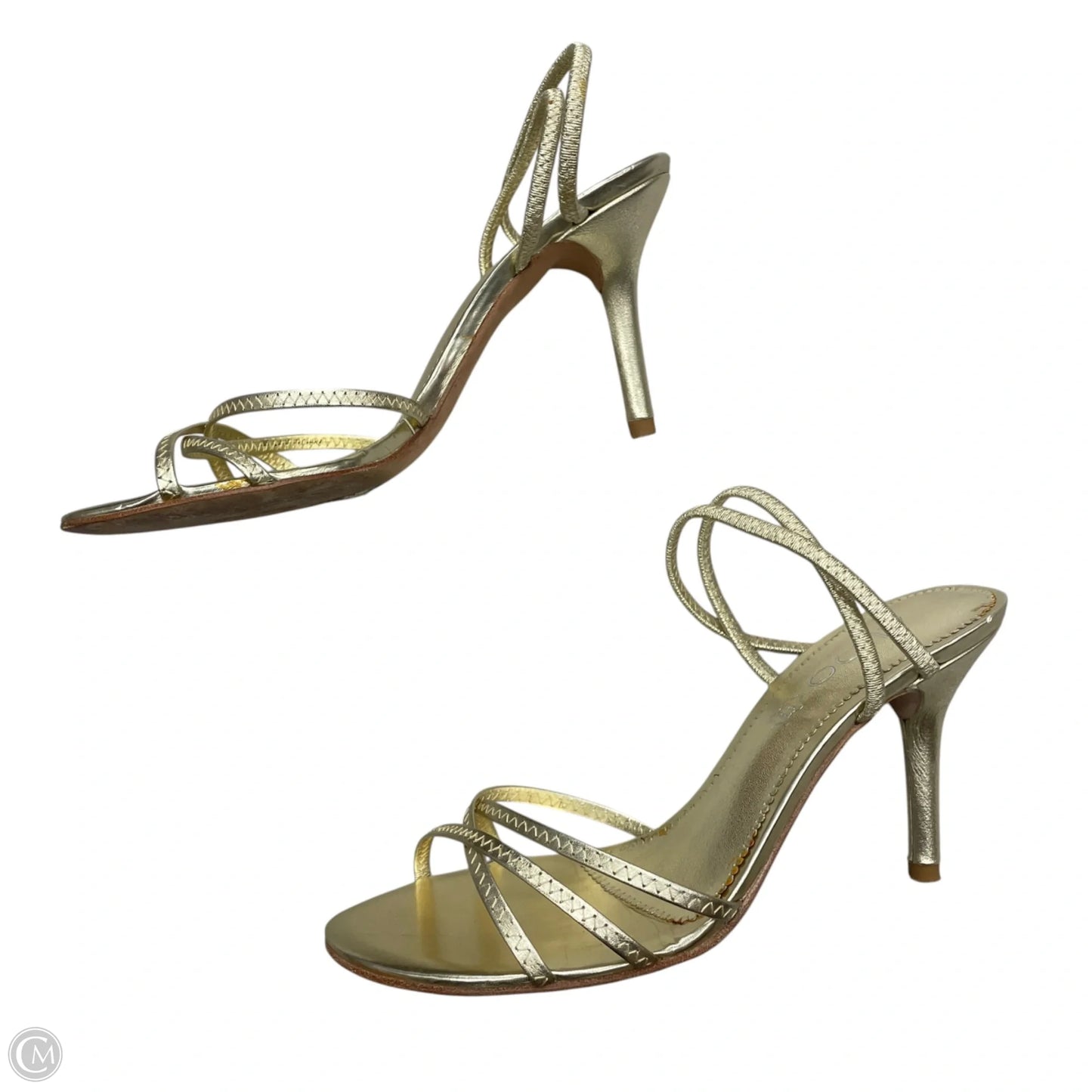 Sandals Heels Kitten By Aldo In Gold, Size: 7.5