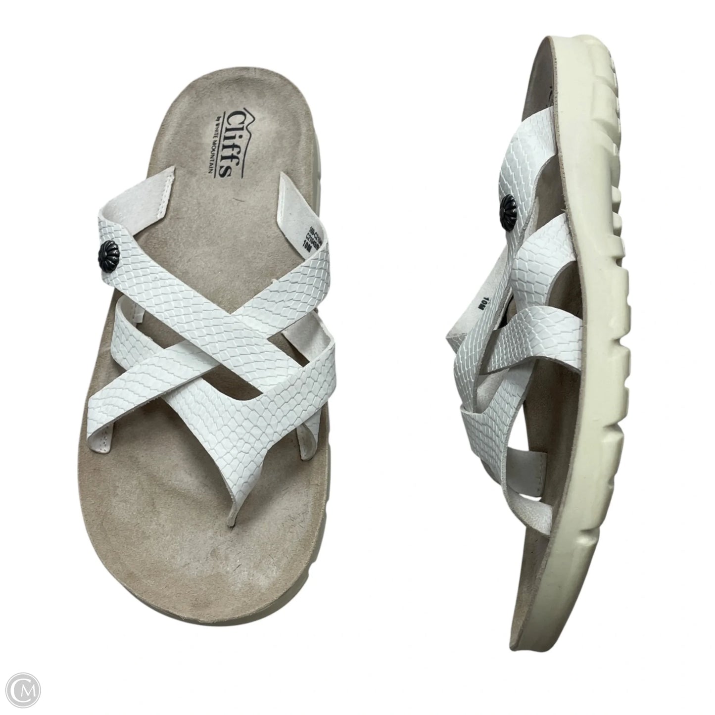 Sandals Flats By Cliffs By White Mountain In White, Size: 10