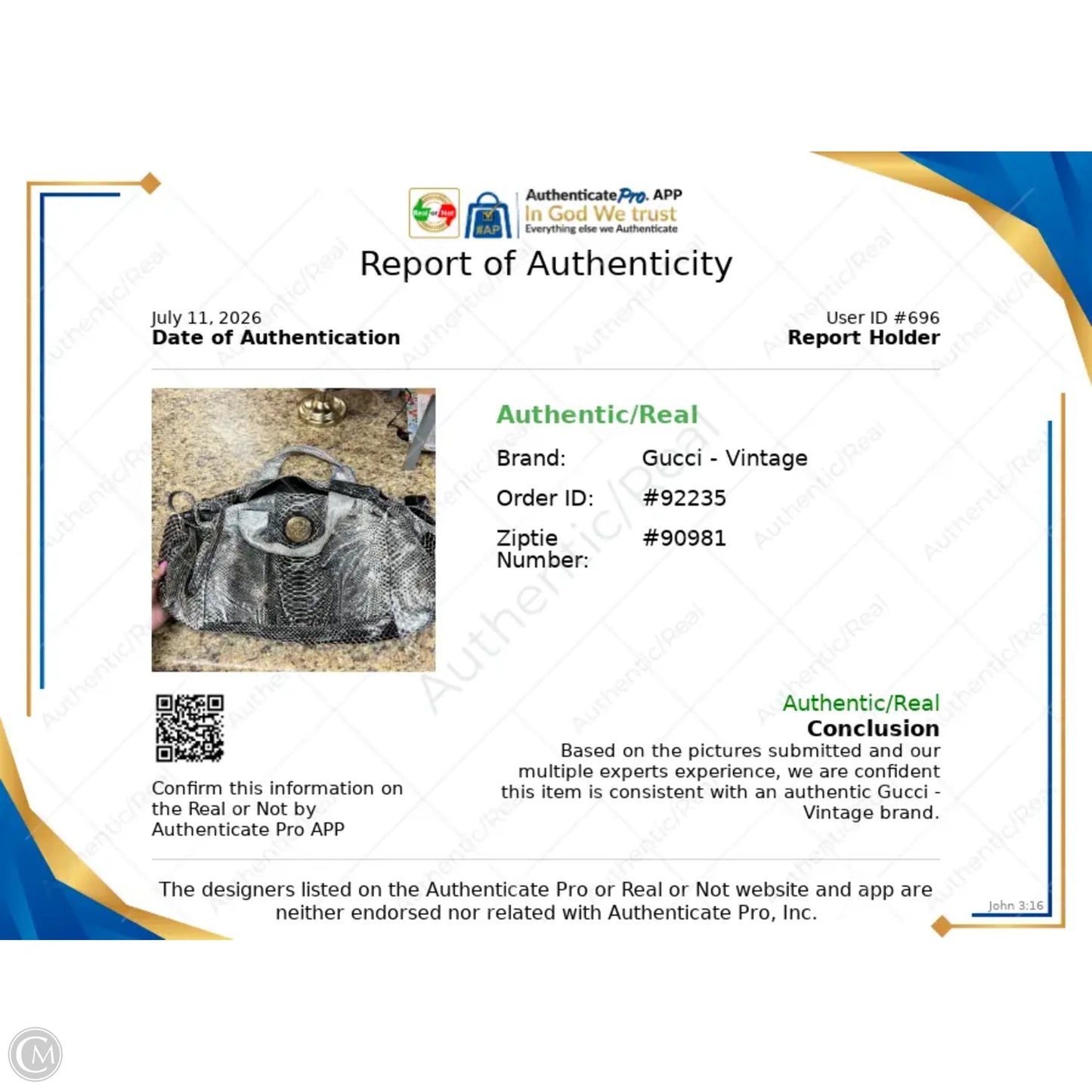Handbag Luxury Designer By Gucci, Size: Medium