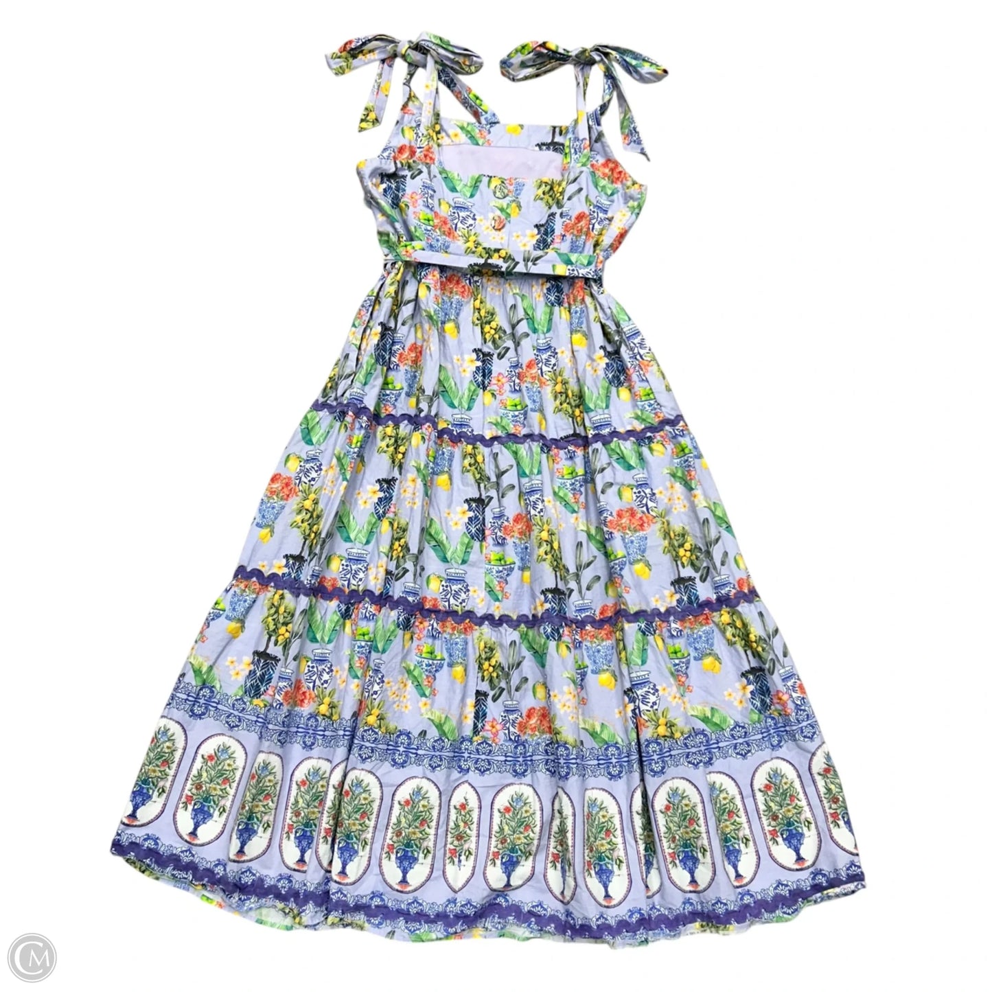 Dress Casual Maxi By Emily Lovelock In Purple & Yellow, Size: M