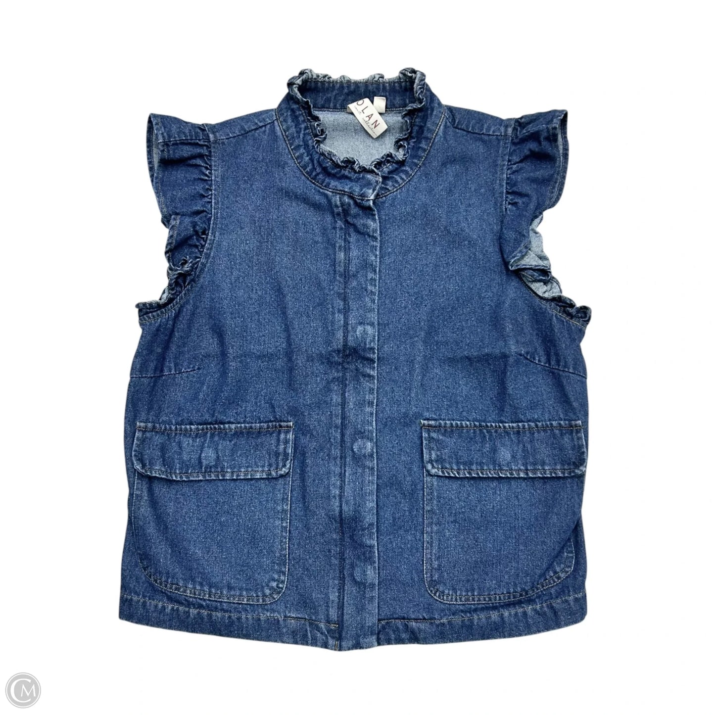 Top Short Sleeve By Dolan Left Coast In Blue Denim, Size: M