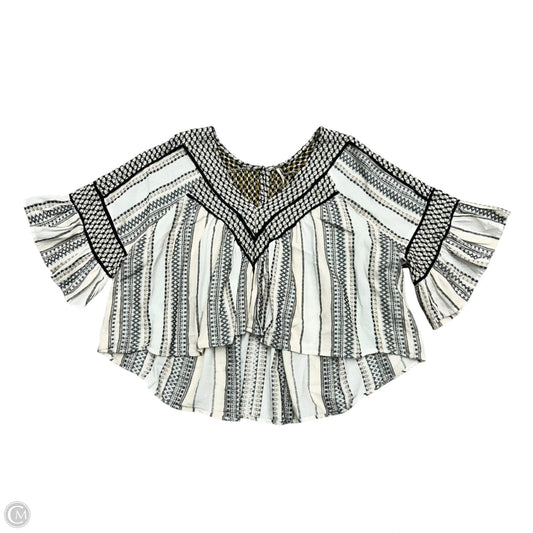 Top Short Sleeve By Free People In Black & Cream, Size: S