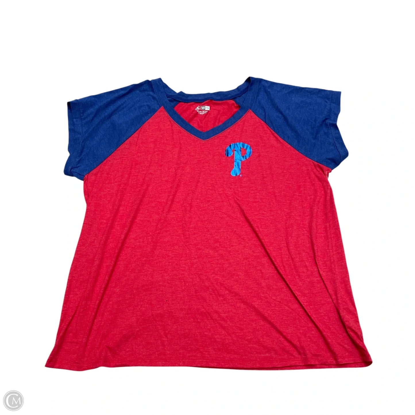 Athletic Top Short Sleeve By Genuine Merchandise In Blue & Red, Size: 4x