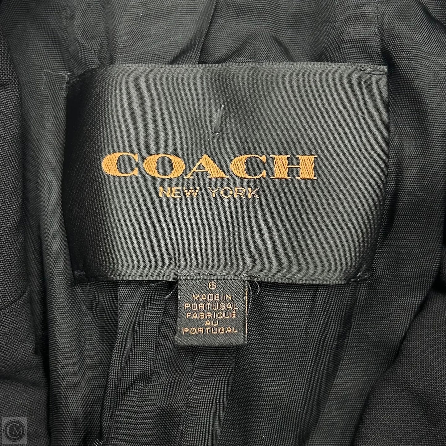 Blazer Designer By Coach In Black, Size: S