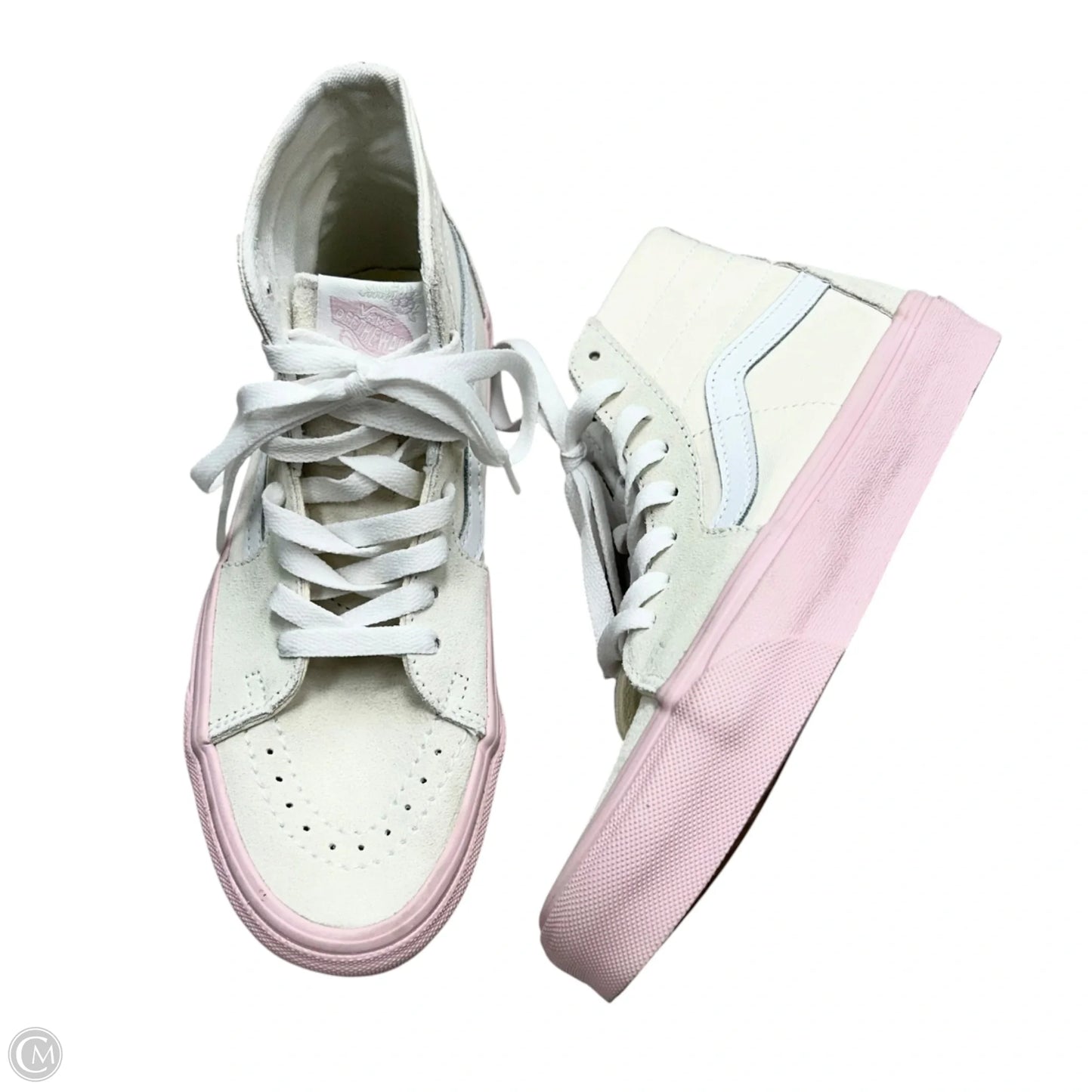 Shoes Sneakers By Vans In Cream & Pink, Size: 7