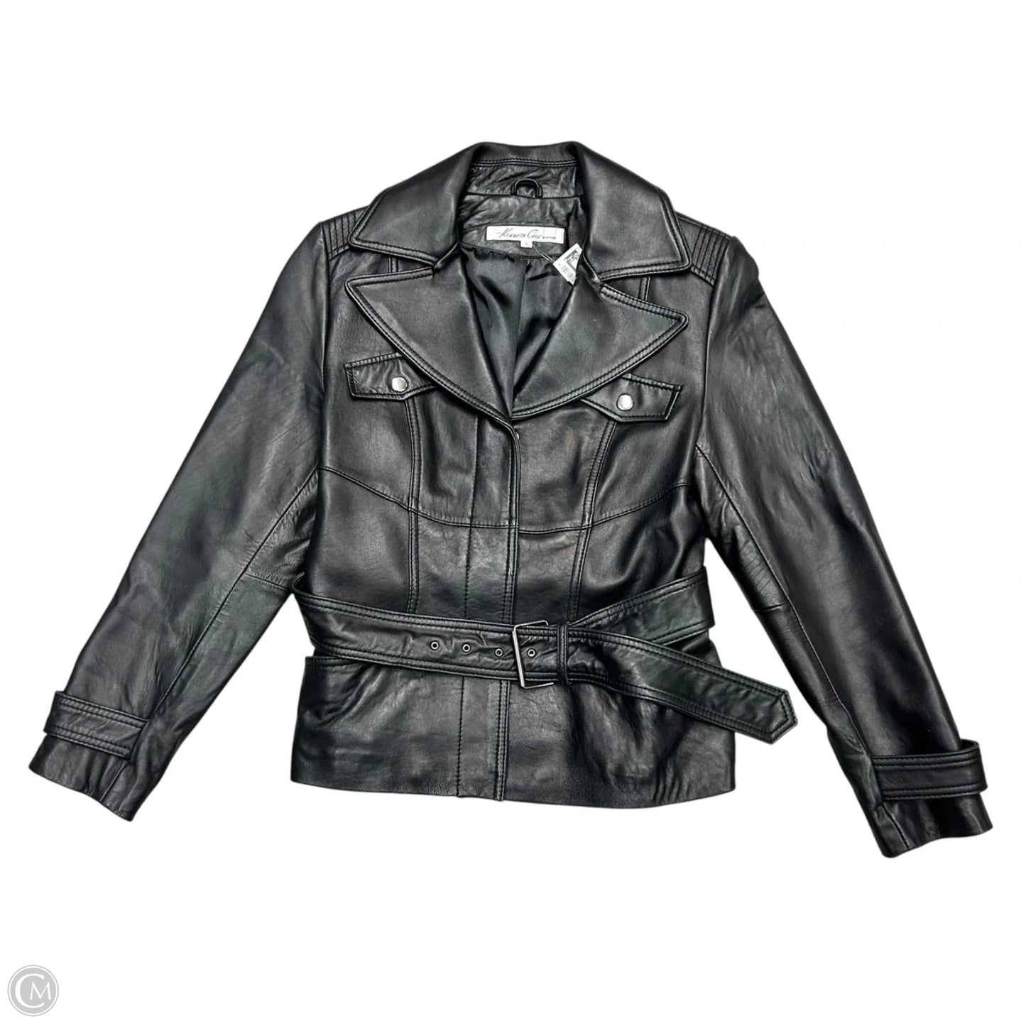 Coat Leather By Kenneth Cole In Black, Size: L