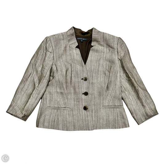 Blazer Designer By Lafayette 148 In Brown, Size: L