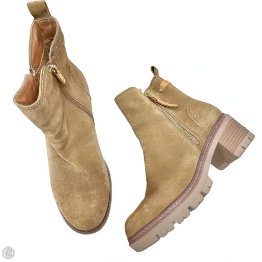 Boots Ankle Heels By Carmela In Tan, Size: 9.5