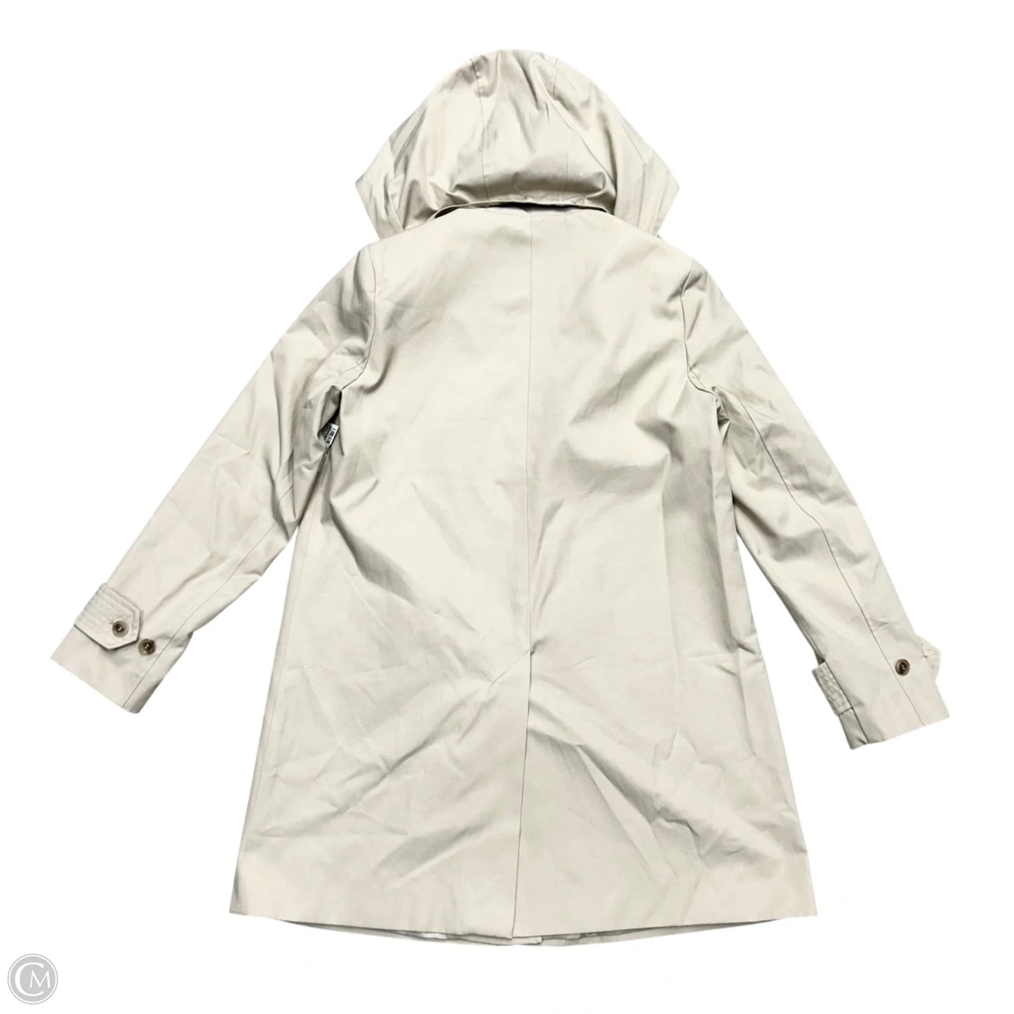 Coat Trench Coat By Calvin Klein In Cream, Size: M