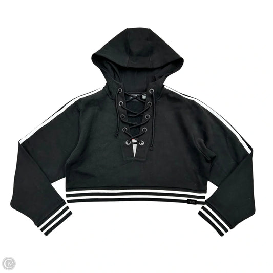 Athletic Sweatshirt Hoodie By Puma In Black & White, Size: M