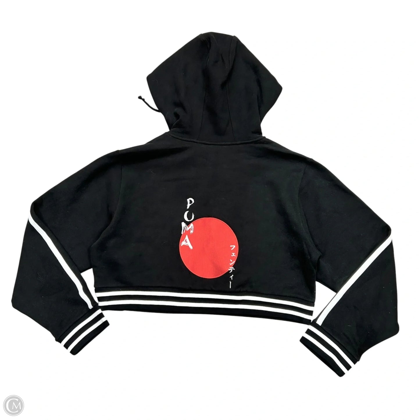 Athletic Sweatshirt Hoodie By Puma In Black & White, Size: M