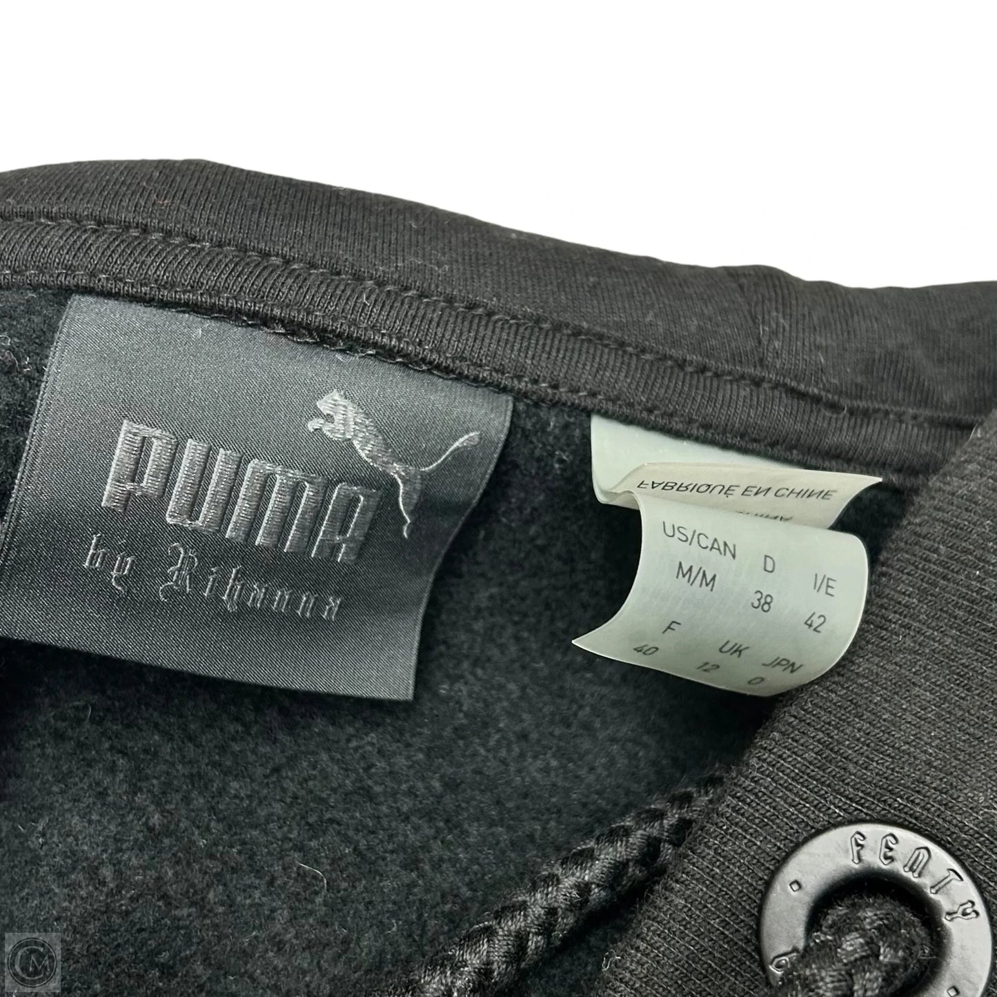 Athletic Sweatshirt Hoodie By Puma In Black & White, Size: M