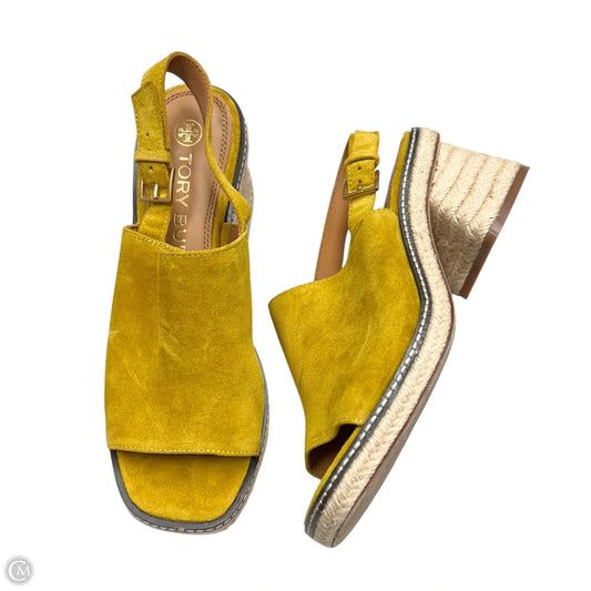 Sandals Designer By Tory Burch In Yellow, Size: 7