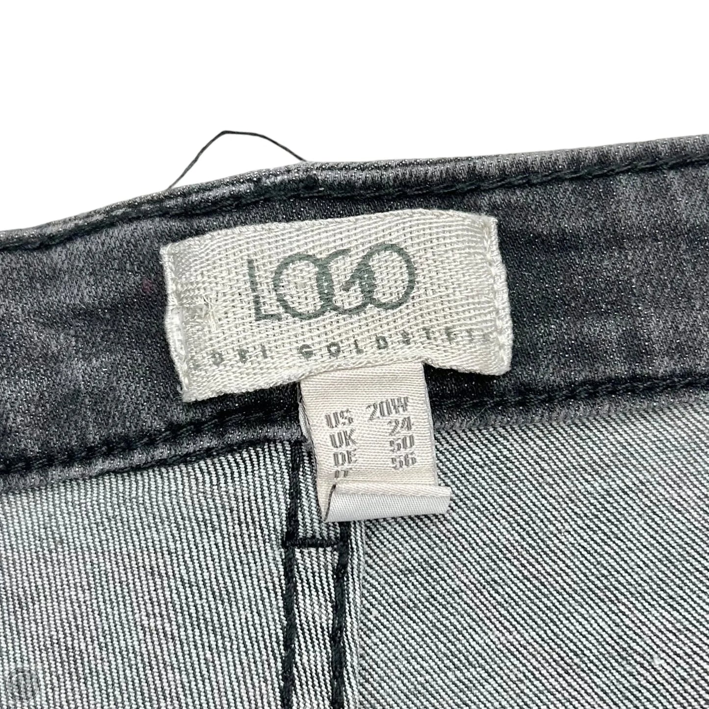 Jeans Straight By Logo In Grey Denim, Size: 20