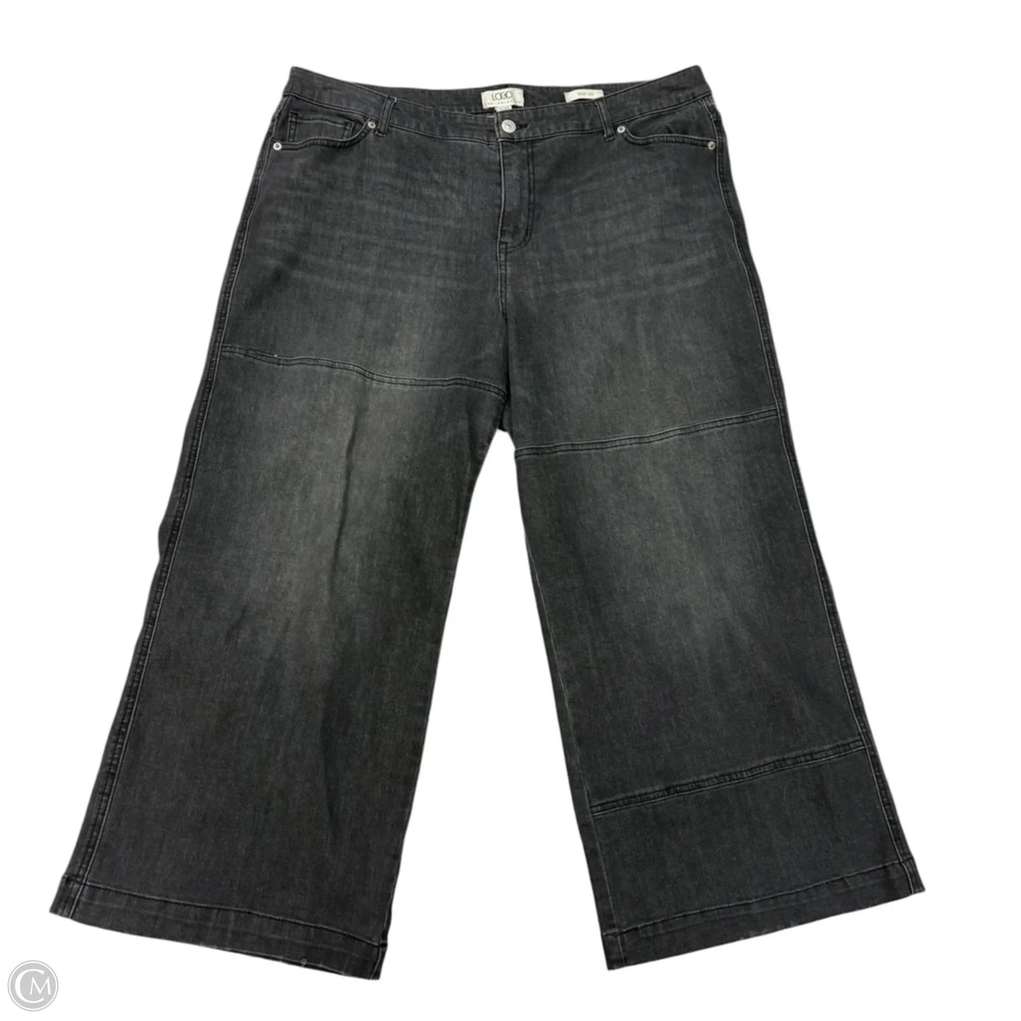 Jeans Wide Leg By Logo In Grey Denim, Size: 18