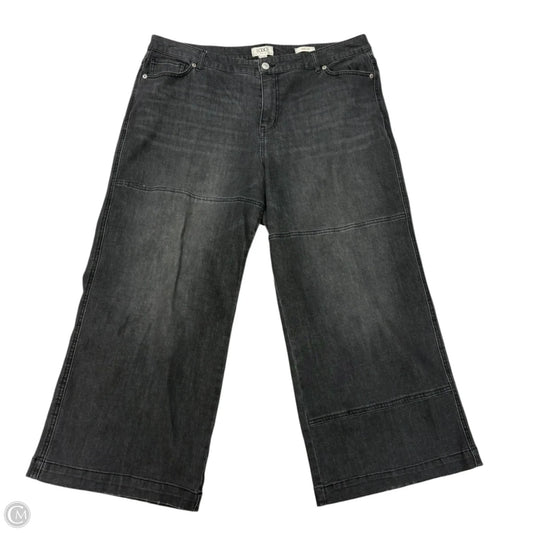 Jeans Wide Leg By Logo In Grey Denim, Size: 18