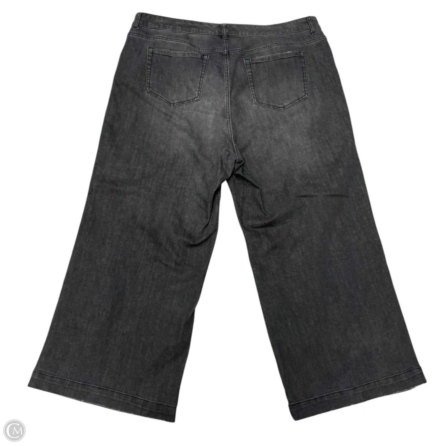 Jeans Wide Leg By Logo In Grey Denim, Size: 18