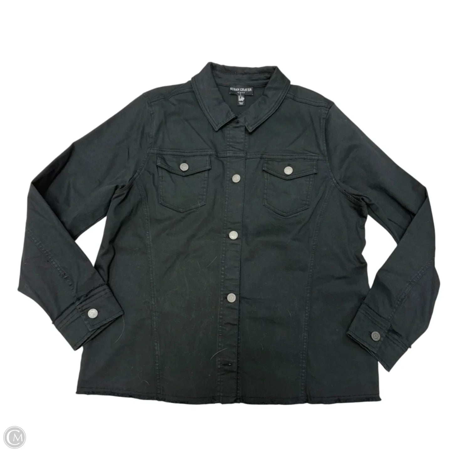 Jacket Denim By Susan Graver In Black, Size: L